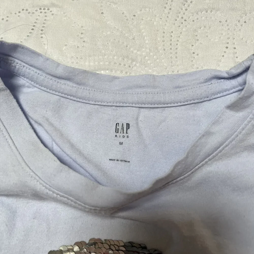 Gap Peace Sign Flip Sequin Shirt Size 8